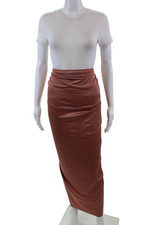 Baobab Womens Textured Elastic Waistband Pullover Ring Detail Slit Skirt Pink Si