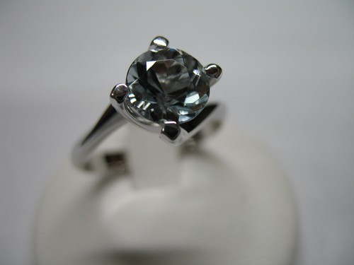 Aigue marine bague solitaire - aigue-marine,