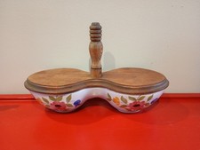 Earthenware Display Stand and Wood Lid