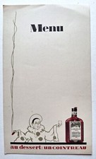 Menu liqueur COINTREAU circa 1930 liqueur alcohol PIERROT TAMAGNO