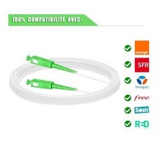 Câble Rallonge Fibre Optique Orange SFR Bouygues Jarretière Simplex Monomode SC