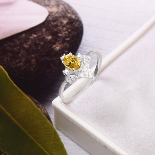 Bague saphir jaune aaa - saphir,