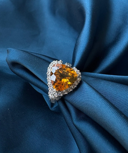Bague citrine diamant - bague,