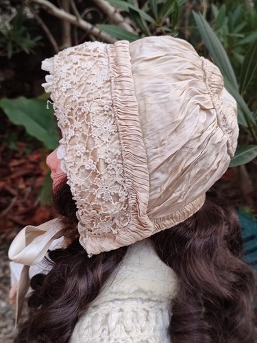 Ancien bonnet baptême - bonnet, bÉbÉ