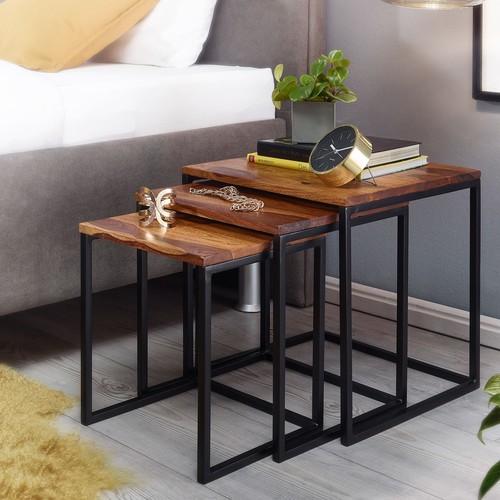 Finebuy tables gigognes bois - tables,