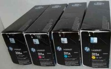 4 X New Genuine HP Laserjet  3700 Toner HP 311A Q2670A Q2681A Q2682A Q2683a