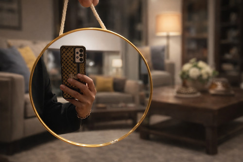 élégant miroir mural rond - miroir, de