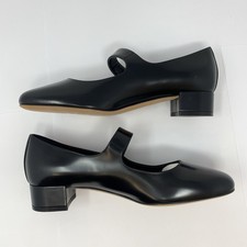 Brushed Calfskin Mary Jane Pumps 36 Women's Black
