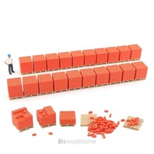 HO Lot Palettes de Briques, 1/87 H0 Décor Camion Chantier Gare Train Marchandise