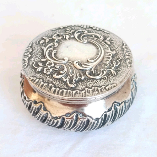 Boîte poudrier argent - boÎte,