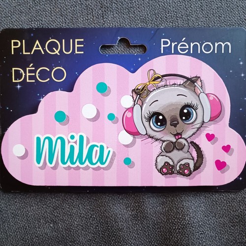 Mila plaque adhésive prénom - plaque,