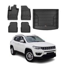 Kit Tapis de Sol et Coffre pour Jeep Compass 2016-2022 TPE Noir