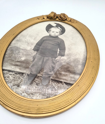 Ancien cadre photo ovale - , en