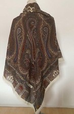 Vintage Souleiado large 60"x60" paisley style wool shawl scarf