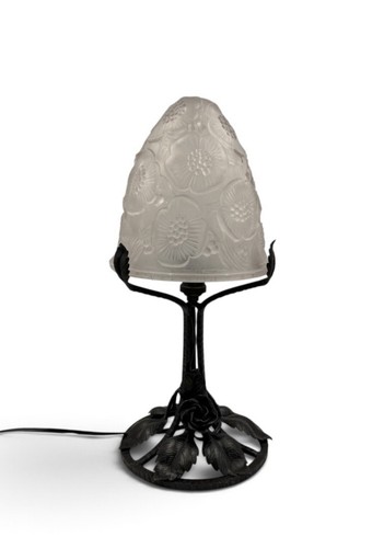 Lampe fer forgé verre - fer, et