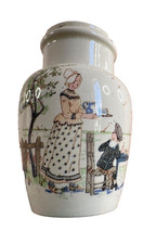 Antique Lunéville earthenware mustard pot village decor 19th century Felix Potin