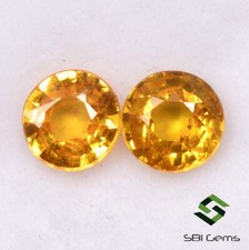 Paire De Saphir Jaune Naturel