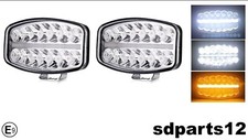 2 Phares de Travail LED 12-24V 80W Feux Longue Portée + Position Orange Blanc E9