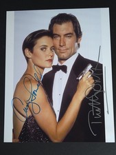 Timothy Dalton + Carey Lowell Signed Photo - COA 007 Killing Permit Autographs
