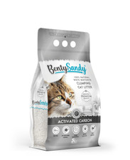 X BentySandy Litière Chats Charbon Actif Bentonite Blanche 5L