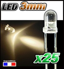209# LED Blanc chaud 3mm 25
