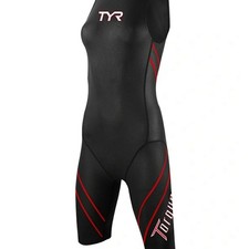 TYR Torque Pro Swimskin Triathlon Medium Women Black Swimsuit Shortall