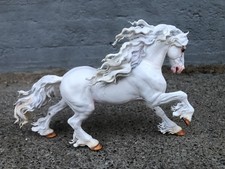 Breathtime White Model Friesian Horse Thor Printed Resin 4”x6.5” Holly Lenz CM