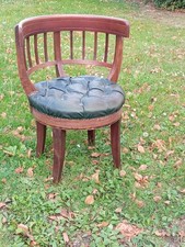 ANCIEN FAUTEUIL BUREAU XIX° STYLE ANGLAIS CUIR CHESTERFIELD