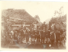 Japan, In Carrier Chairs Vintage Albumen Print.  Albumen Print 11x16 