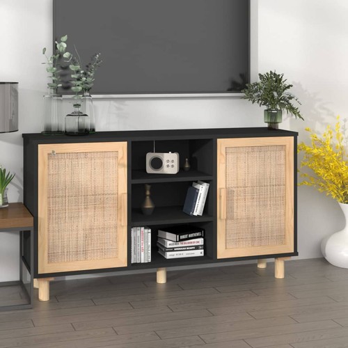 Buffet noir 105x30x60 bois - noir, cm