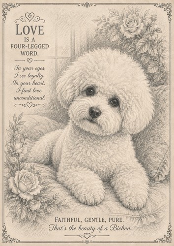 Photo bichon frisé dessin - photo,