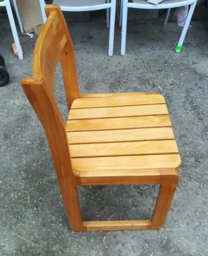 Chaise traîneau bois pin - en,