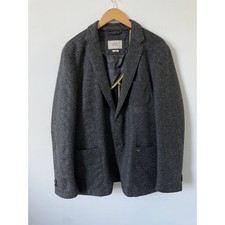 Camel Active Easy Jacket Wool Blend Large Fitted Coat Grey Buttons