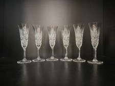 Lot of 6 Champagne Cup Flutes Crystal Cut Saint ST Louis Model Tarn