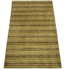 Tapis 100% Laine Gabbeh Braun Beige Vert Loom Lori Tissé à la Main 136x203 CM