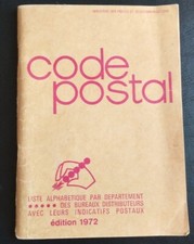 livre code postal 1972 Liste Alphabétique Par Département Bureau Distributeur