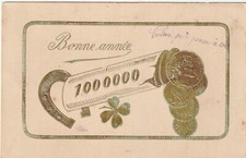 cpa gaufrée BONNE ANNEE fer