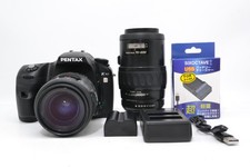 MINT  Pentax K10D Black 10.2MP Digital SLR DSLR Camera w/ 2 Lenses S.C 2795