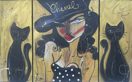 Tableau triptyque 81cm 50cm - triptyque,