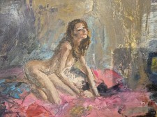 Tableau Huile sur Panneau  NU