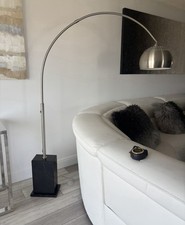 Arco Floor Lamp Flos Black & Silver As Seen in Boca Beach Club