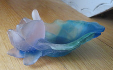 Daum France Signed Two Tone Crystal Lotus Cup VGC