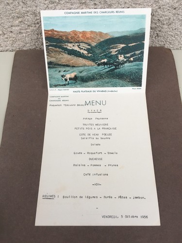 Menu carte postale cie - menu,