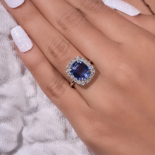 Bague diamant saphir bleu