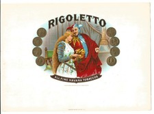 2 Antique Embossed Labels Rigoletto Cigar Box.See Photos.