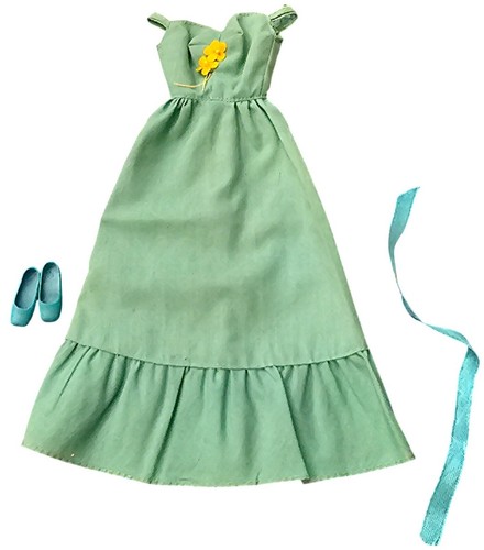 Barbie robe vintage - barbie, verte