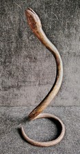 Beautiful Antique Wrought Iron Snake Lamp Stand Brutalist Folk Art Sculpture.