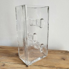 Vase Design Moderniste en Verre Aspect Glaçon Signé Riedel Vers 1960-1970