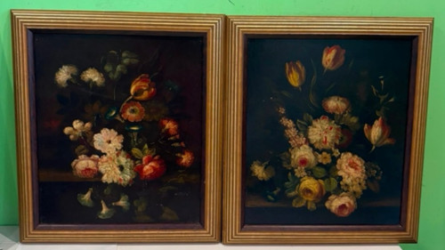 Tableaux ancien huile - 2x,