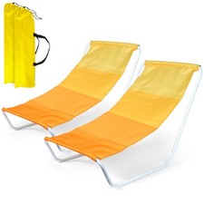 Chaises Longues Jardin Plage Portables 2pcs Pliantes Extérieur